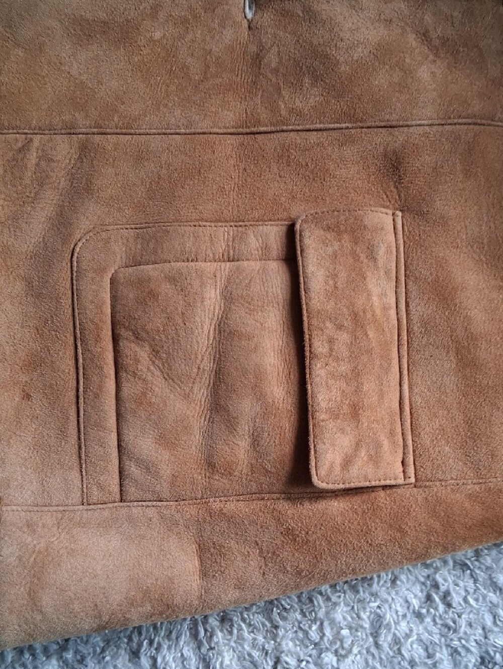 Womans Tan Shearling-Lined Winter Coat 48 - Picture 10 of 10